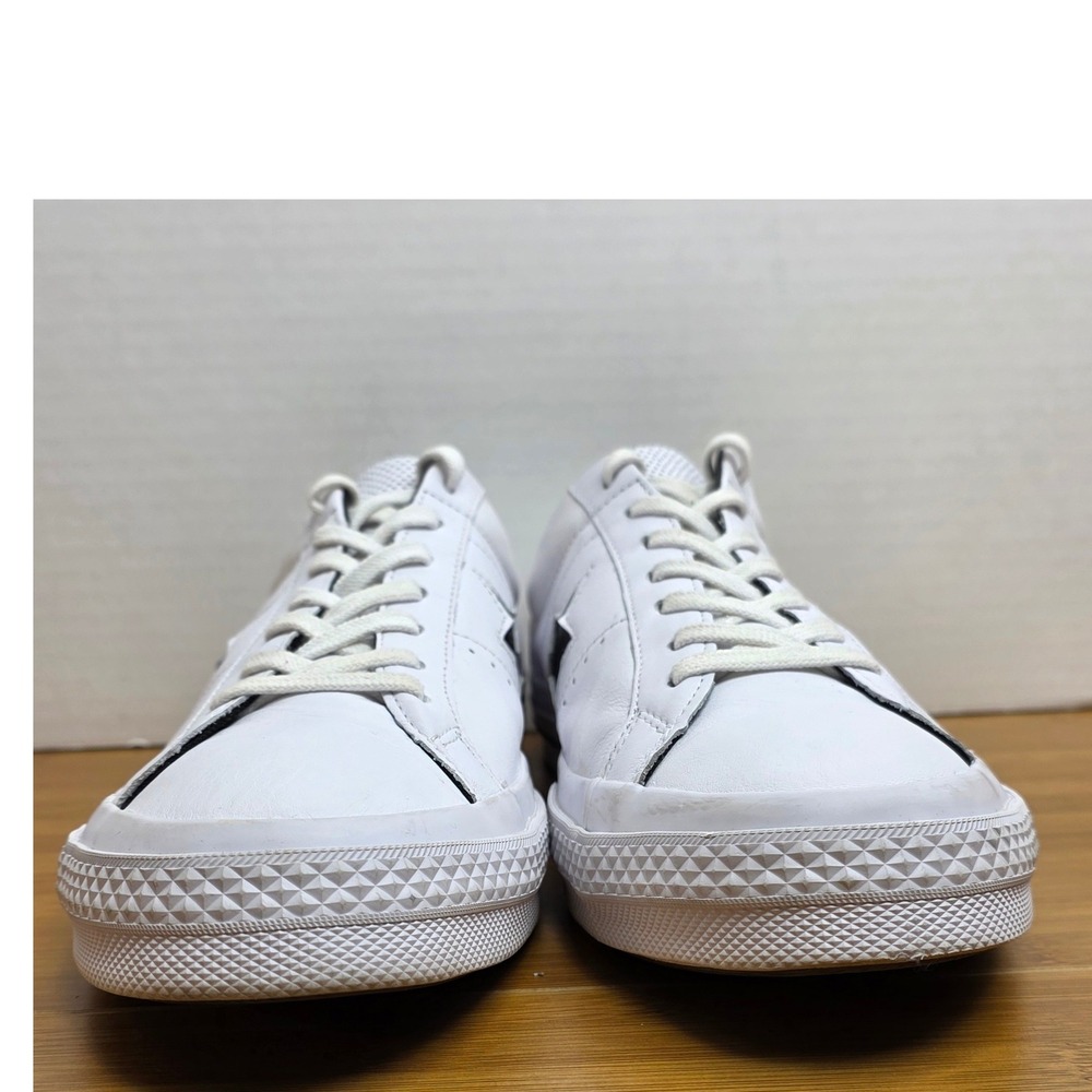 Converse One Star Perforated Leather Low Top White Black 158464C M 12 W 14 - Picture 7 of 11